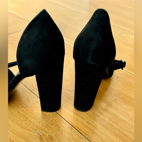 ❤️ JENNI KAYNE BLACK SUEDE LEATHER MARY JANE STRAP HEELS ROUND TOE 37 7 ITALY - Picture 7 of 13